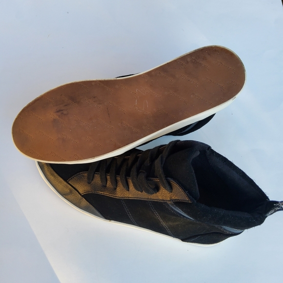 Splendid Lucille Suede & Leather Lace-up Ankle Bootie Mid Top Sneaker 10 Black - Picture 12 of 16